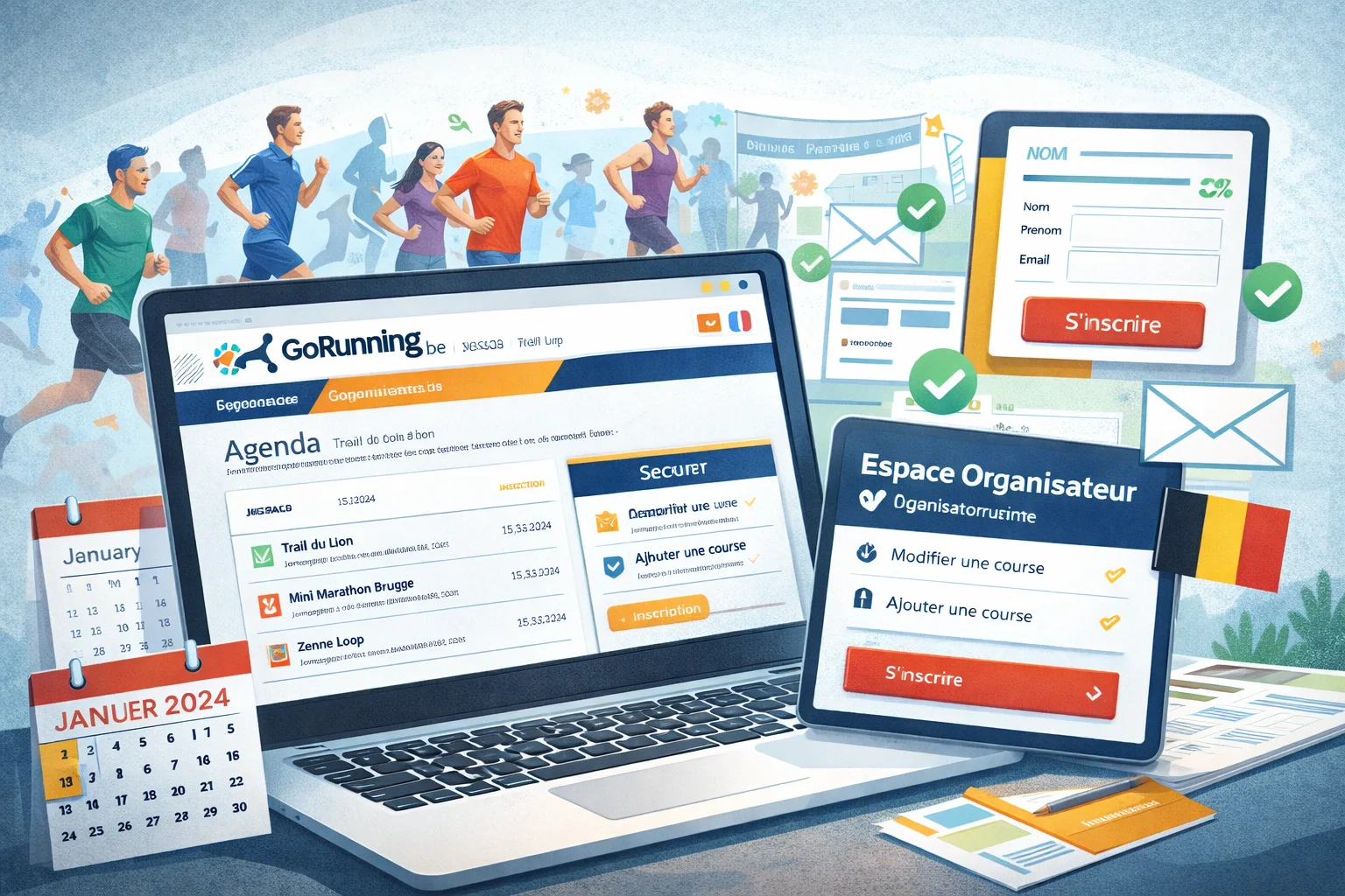 Mise à jour annuelle de l’agenda et du flux d’Inscriptions pour GoRunning